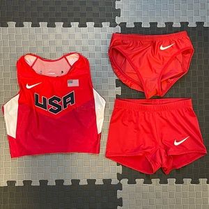 2012 Team USA Track NIKE Women’s Crop Top, Racing Briefs & Shorts MADE IN USA
